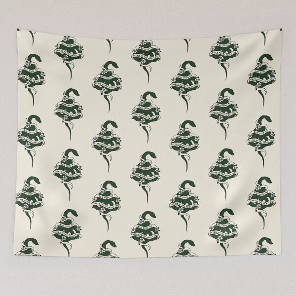 Item preview, Wait Until My Father Hears About This - Snake and Flowers - Draco Saying - Vintage Tattoo Style designed and sold by Chalene Warner.