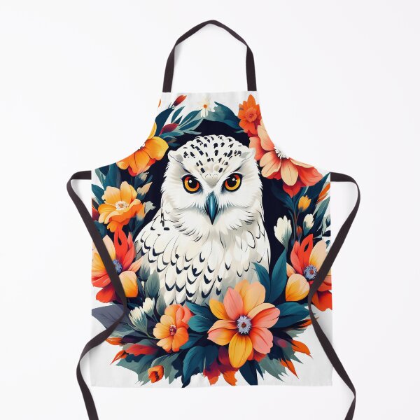 Artikelvorschau, Niedliche Schneeeule, umgeben von kräftigen, lebendigen Frühlingsblumen entworfen und verkauft von BirdsnStuff.