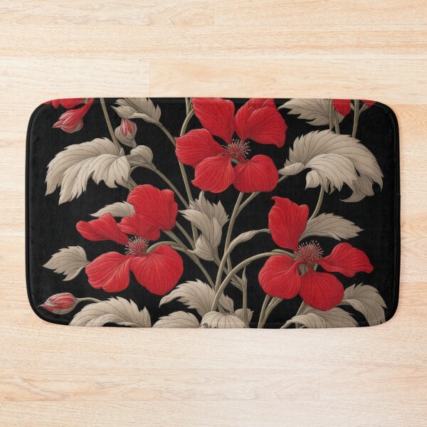 Item preview, Art Nouveau Floral Pattern Collection #1 - Red Bleeding Heart Flowers #46 designed and sold by elektronen.