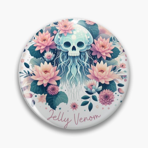 Item preview, JellyVenom Dreamy Skullyfish Skull JellyFish Lotus Floral Explosion Logo Designed In Waikiki, Hawaii designed and sold by MadPufferShop.
