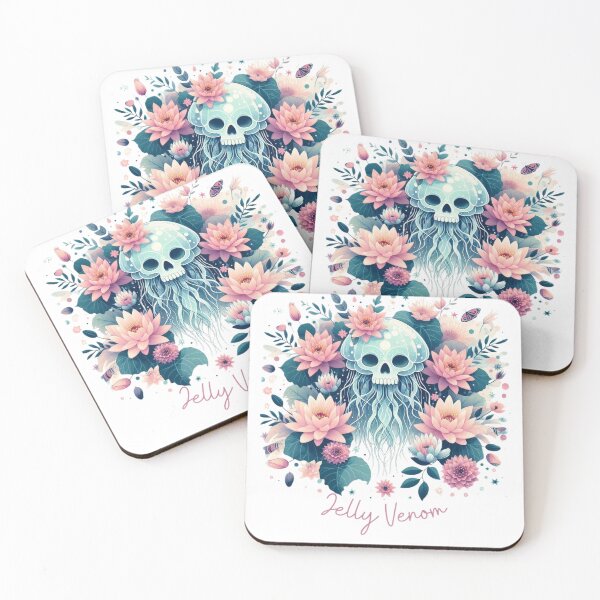 Item preview, JellyVenom Dreamy Skullyfish Skull JellyFish Lotus Floral Explosion Logo Designed In Waikiki, Hawaii designed and sold by MadPufferShop.