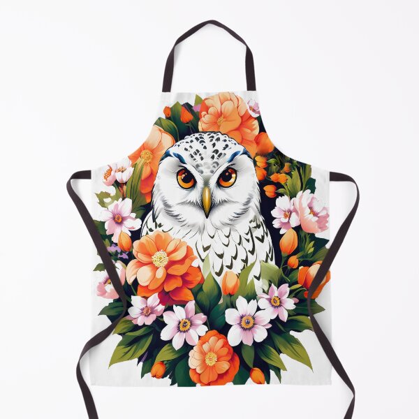 Artikelvorschau, Niedliche Schneeeule, umgeben von kräftigen, lebendigen Frühlingsblumen entworfen und verkauft von BirdsnStuff.