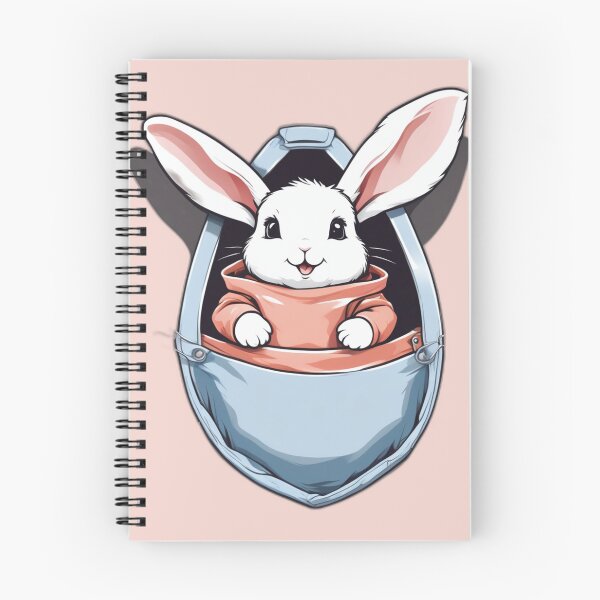 Item preview, Cute Long Ears Bunny in Orange Jacket in a blue jeans Pocket designed and sold by Ignota-Stylz.