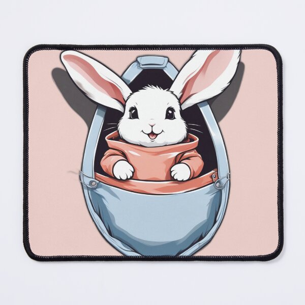 Item preview, Cute Long Ears Bunny in Orange Jacket in a blue jeans Pocket designed and sold by Ignota-Stylz.