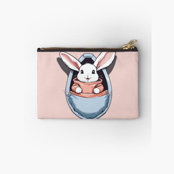 Item preview, Cute Long Ears Bunny in Orange Jacket in a blue jeans Pocket designed and sold by Ignota-Stylz.