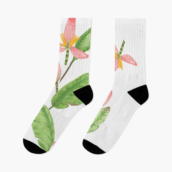 Item preview, Tropical Floral Pattern | Watercolor Banana Leaves and Flowers designed and sold by Kere123.