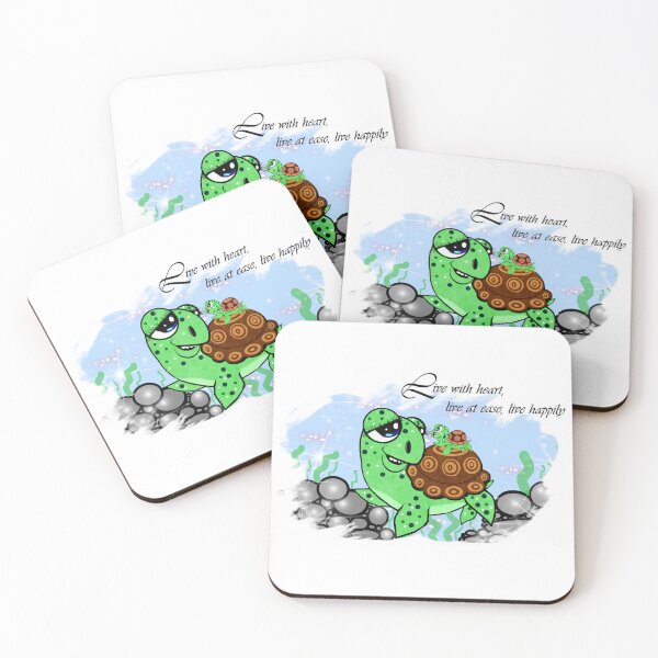 Item preview, Live with heart, live at ease, live happily - Happy Sea Turtles  designed and sold by Shirley cute art .