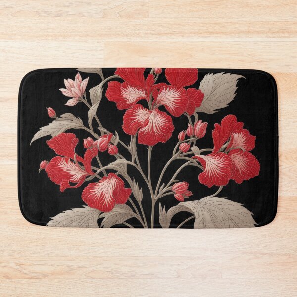 Item preview, Art Nouveau Floral Pattern Collection #1 - Red Bleeding Heart Flowers #47 designed and sold by elektronen.