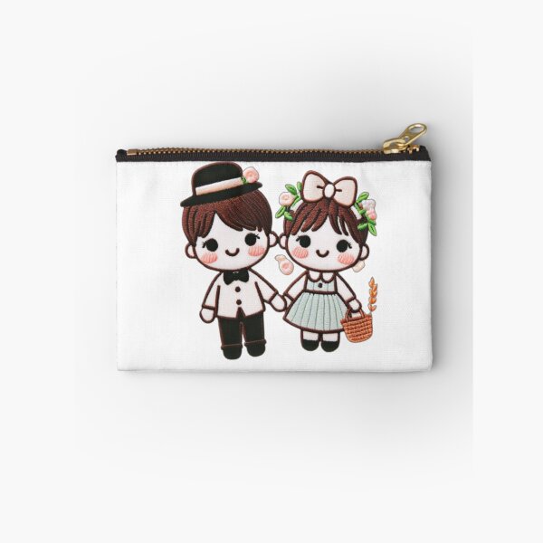 Item preview, Cute Couple Embroidery Illustration Print  designed and sold by Vaidustock.