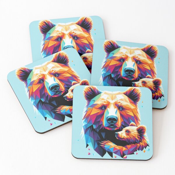 Artikelvorschau, Low-Poly Mama Bear Pop Art entworfen und verkauft von pseudosiren.