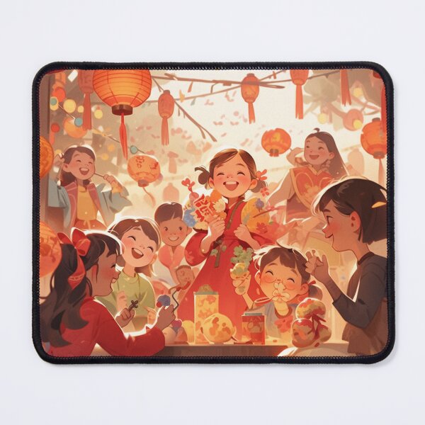Item preview, Cheerful faces of children at Chinese New Year celebrations designed and sold by Petschar.