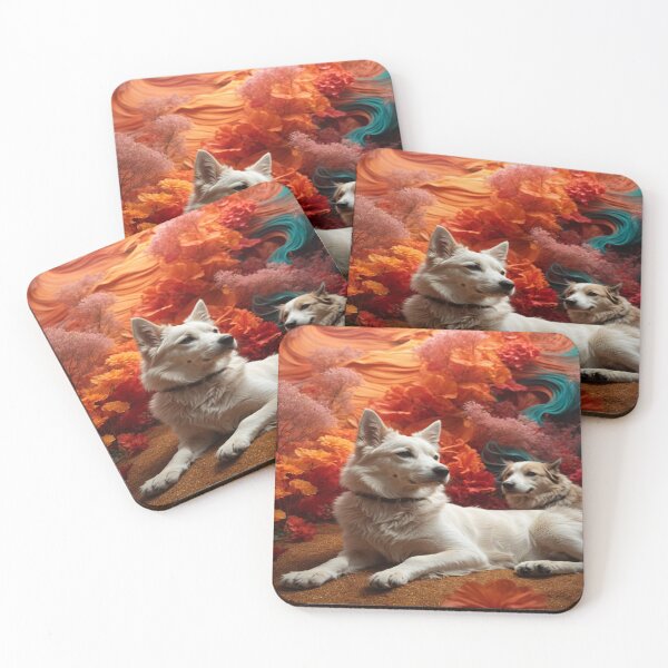 Item preview, Abstract Nature with Dogs in Vibrant Colors designed and sold by Enchanting Art Vista.