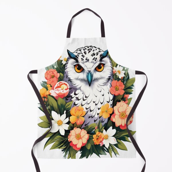 Artikelvorschau, Niedliche Schneeeule, umgeben von kräftigen, lebendigen Frühlingsblumen entworfen und verkauft von BirdsnStuff.