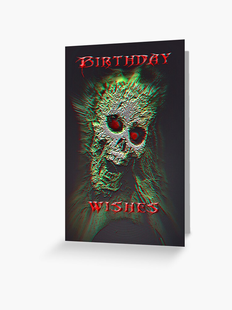 Thumbnail 1 of 2, Greeting Card, Birthday Wishes (3D) designed and sold by GothCardz.