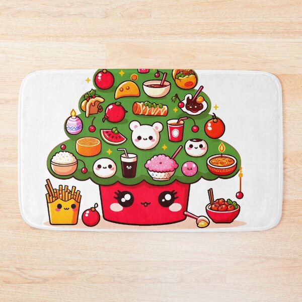Item preview, Lindo árbol de Navidad de comida japonesa Kawaii con texto "Feliz Navidad" - 5 designed and sold by StellaArtz.
