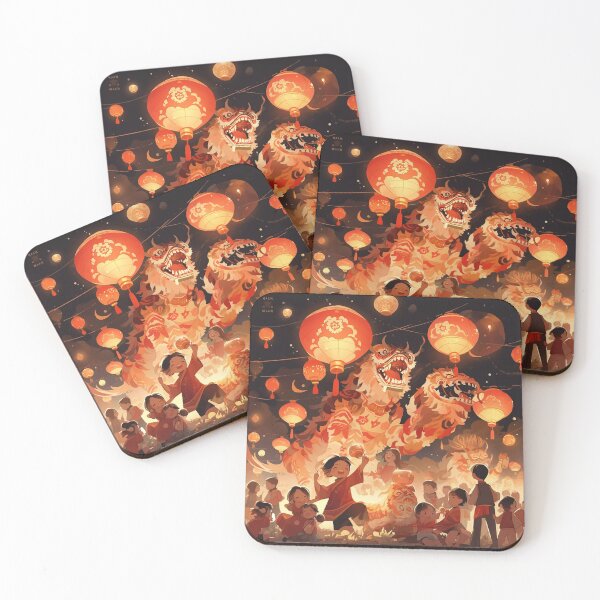 Item preview, Two lion dances on the eve of the Chinese New Year celebration designed and sold by Petschar.