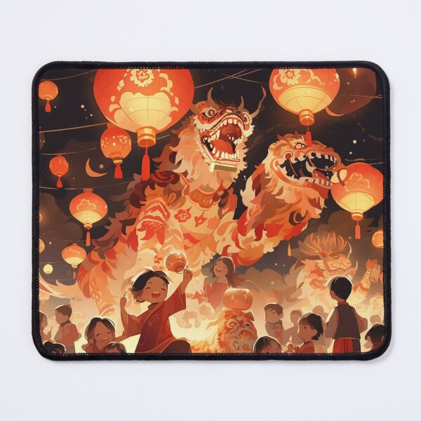 Item preview, Two lion dances on the eve of the Chinese New Year celebration designed and sold by Petschar.