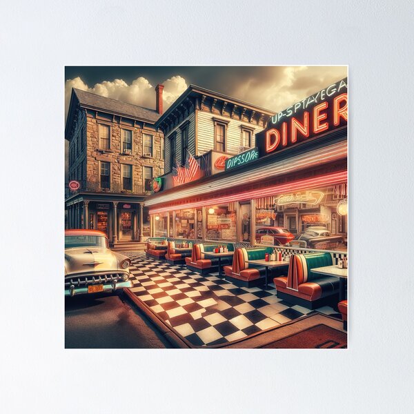 Item preview, Nostalgic Americana Diner designed and sold by FIYARO.