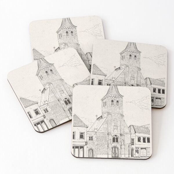 Item preview, Joost Chapel Breda Netherlands Vintage Architecture Sketch Pen Ink Illustration designed and sold by Wall-Art-Sketch.