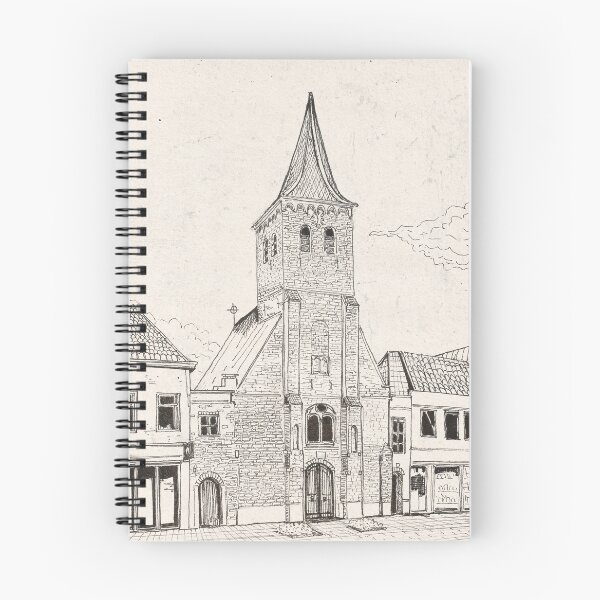 Item preview, Joost Chapel Breda Netherlands Vintage Architecture Sketch Pen Ink Illustration designed and sold by Wall-Art-Sketch.
