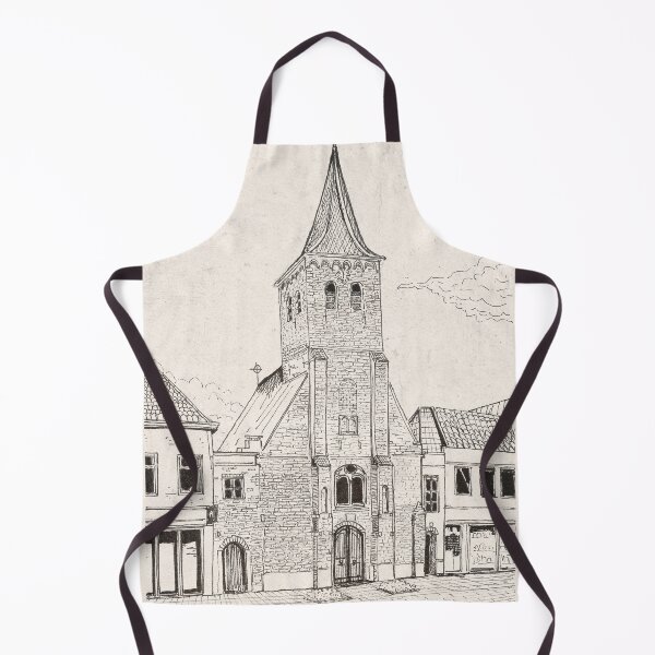 Item preview, Joost Chapel Breda Netherlands Vintage Architecture Sketch Pen Ink Illustration designed and sold by Wall-Art-Sketch.