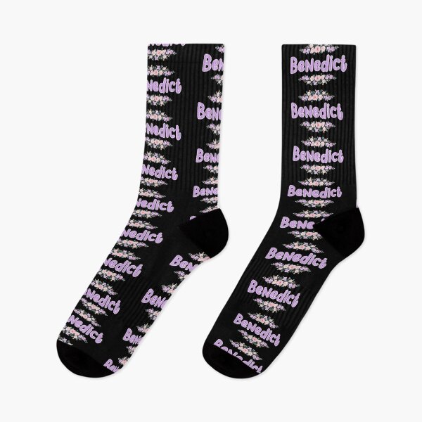 Item preview, Purple Flower Benedict Name Label (Black) designed and sold by NormadWorld.
