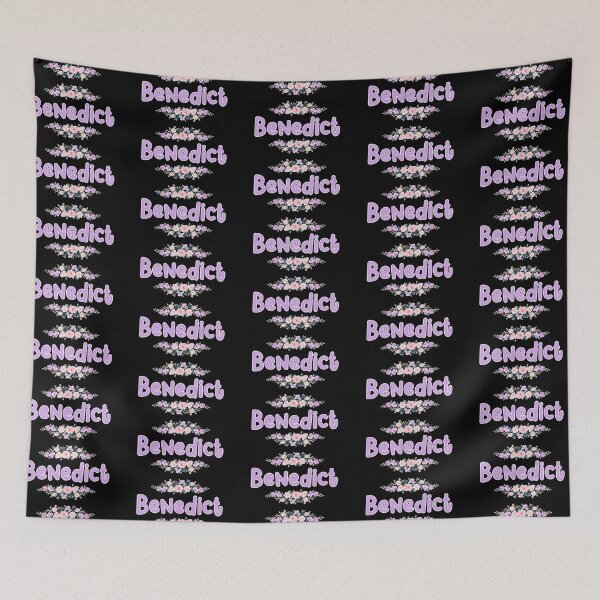 Item preview, Purple Flower Benedict Name Label (Black) designed and sold by NormadWorld.