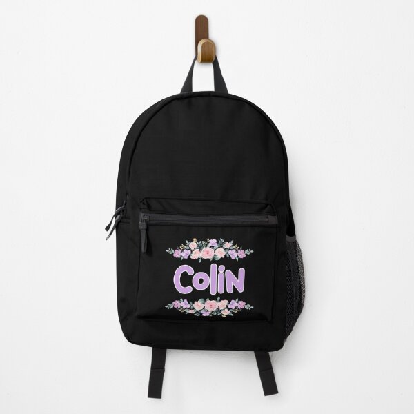 Item preview, Purple Flower Colin Name Label (Black) designed and sold by NormadWorld.
