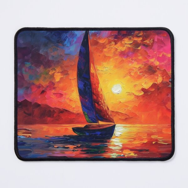 Item preview, A Colorful Painting With a Small Sailing Boat designed and sold by Ou-SunShine.