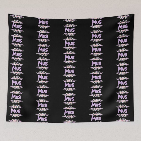 Item preview, Purple Flower Mus Name Label (Black) designed and sold by NormadWorld.