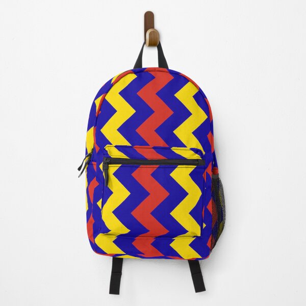 Item preview, Blue Yellow Red Andorra Tricolor Zigzag Line Chevron Catalan Language Small Nation Pride Flag Pattern designed and sold by PenguinForests.