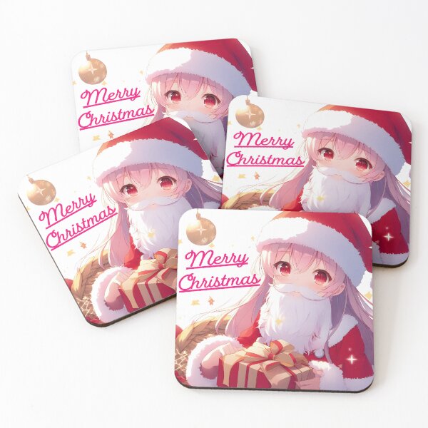 Item preview, Cute Anime girl wishing Merry Christmas - 3 designed and sold by StellaArtz.