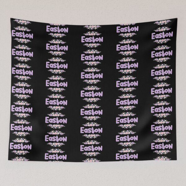 Item preview, Purple Flower Easton Name Label (Black) designed and sold by NormadWorld.