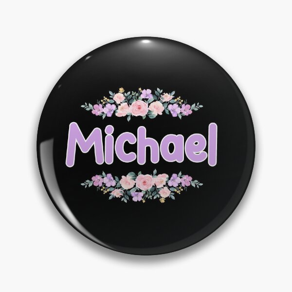 Item preview, Purple Flower Michael Name Label (Black) designed and sold by NormadWorld.