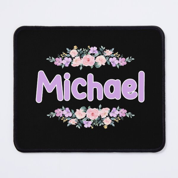 Item preview, Purple Flower Michael Name Label (Black) designed and sold by NormadWorld.