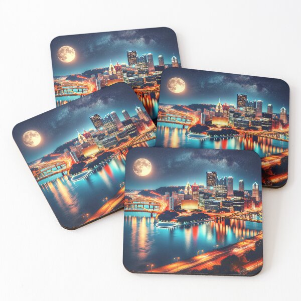 Item preview, Pittsburgh's Rivers Aglow designed and sold by FIYARO.