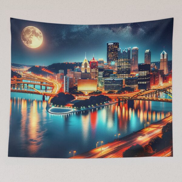 Item preview, Pittsburgh's Rivers Aglow designed and sold by FIYARO.
