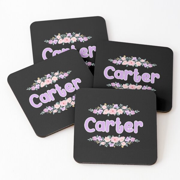 Item preview, Purple Flower Carter Name Label (Black) designed and sold by NormadWorld.