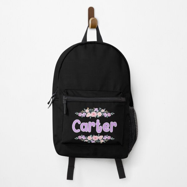 Item preview, Purple Flower Carter Name Label (Black) designed and sold by NormadWorld.