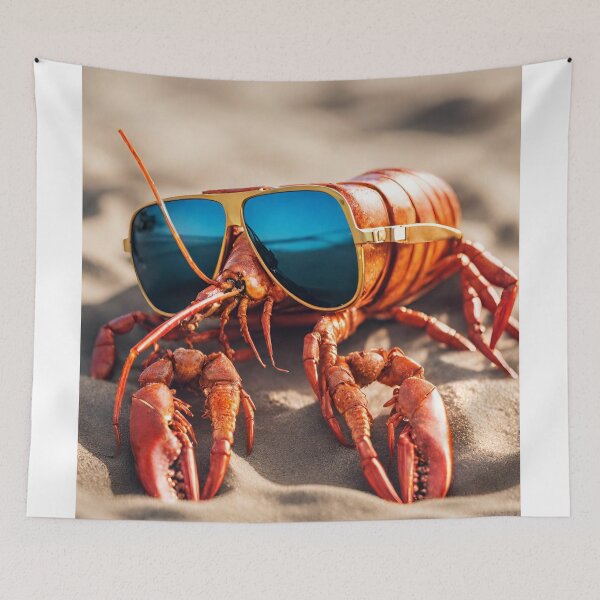 Item preview, Yabby Crayfish in Sunglasses Australian Photo on the beach designed and sold by CyberArtistOne.