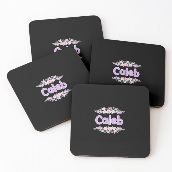 Item preview, Purple Flower Caleb Name Label (Black) designed and sold by NormadWorld.
