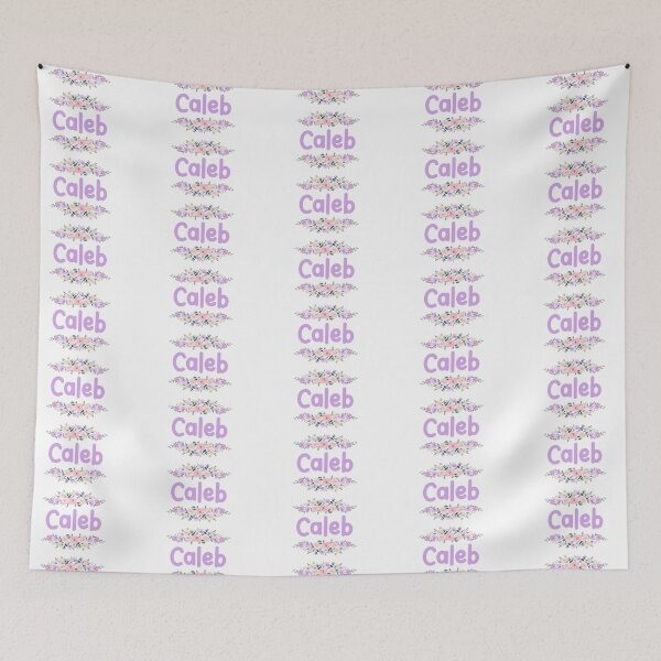 Item preview, Purple Flower Caleb Name Label  designed and sold by NormadWorld.