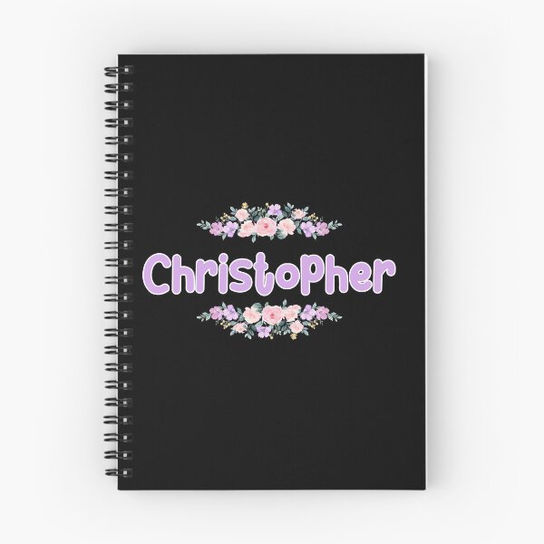 Item preview, Purple Flower Christopher Name Label (Black) designed and sold by NormadWorld.