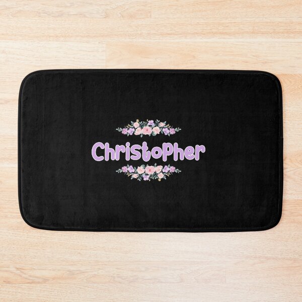 Item preview, Purple Flower Christopher Name Label (Black) designed and sold by NormadWorld.