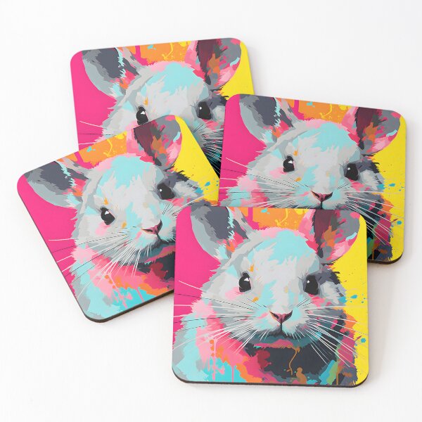 Artikelvorschau, Chinchilla-Maus-Porträtkunst. Tier bunt. Tierkissen. entworfen und verkauft von formform.