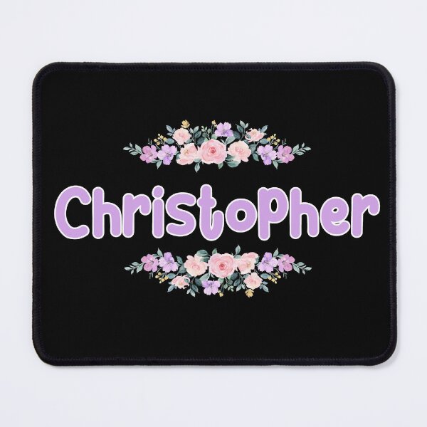 Item preview, Purple Flower Christopher Name Label (Black) designed and sold by NormadWorld.