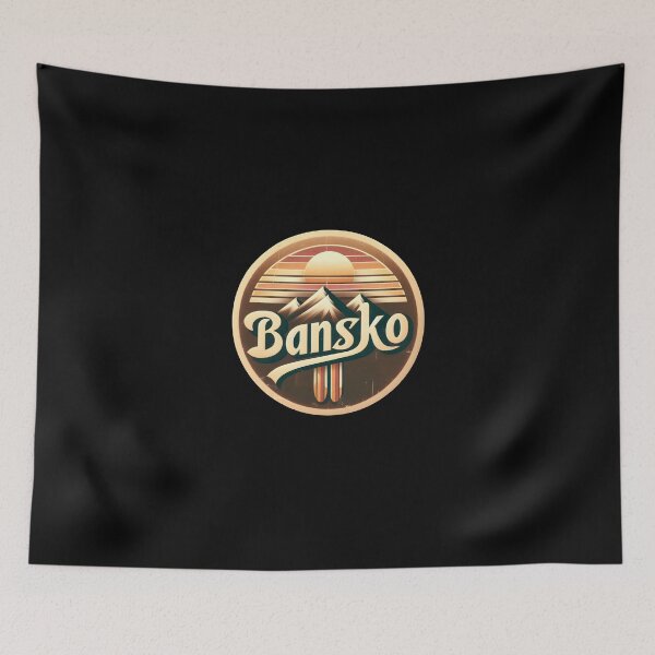 Item preview, Nostalgic Bansko Ski Resort Vintage Art Funny Gifts designed and sold by BadhbhLoot.