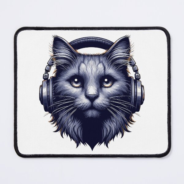 Item preview, Cool Cat Wearing Headphones designed and sold by TomFrontierArt.