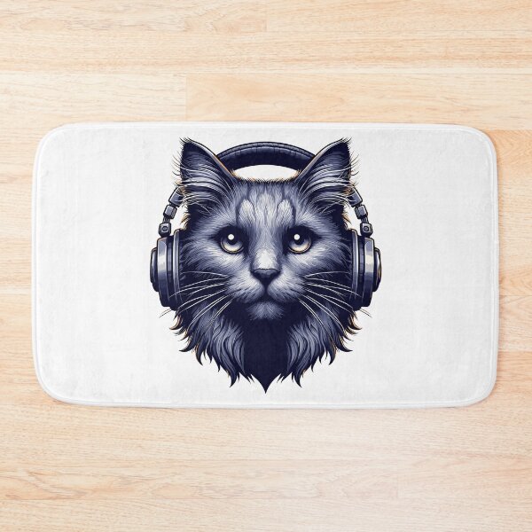 Item preview, Cool Cat Wearing Headphones designed and sold by TomFrontierArt.