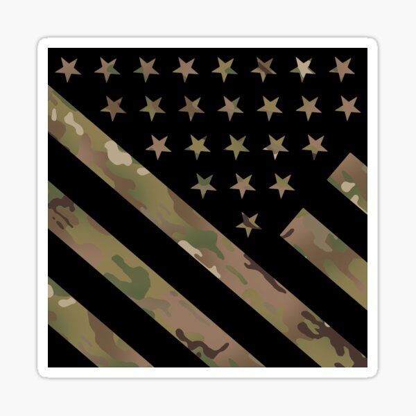 U.S. Flag: Military Camouflage Sticker